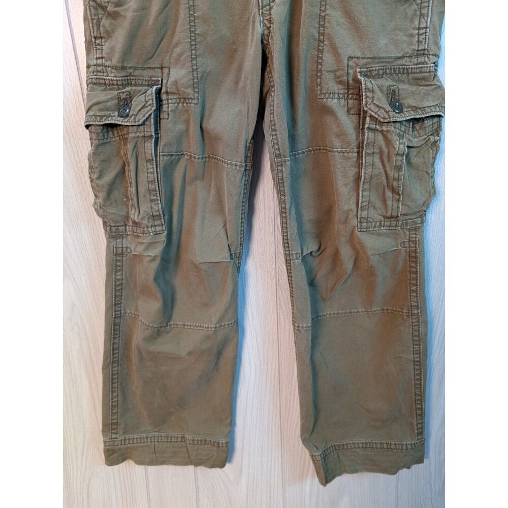 Hollister HOC-22 VTG Rare Y2K Cargo Military style Baggy Pants Green Sz S 32x30 - Picture 3 of 10